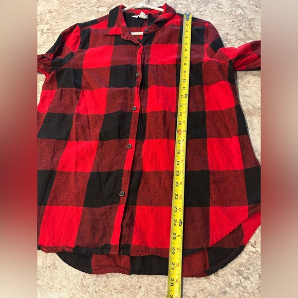 Women’s Old Navy Flannel Red & Black Buffalo Plaid Shirt Large - Picture 6 of 10
